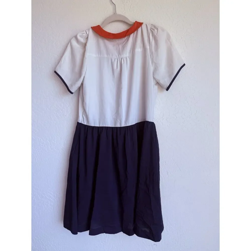 Dear Creatures ModCloth Peter Pan Collar Dress Size Medium Retro Rockabilly Twee - Picture 3 of 9